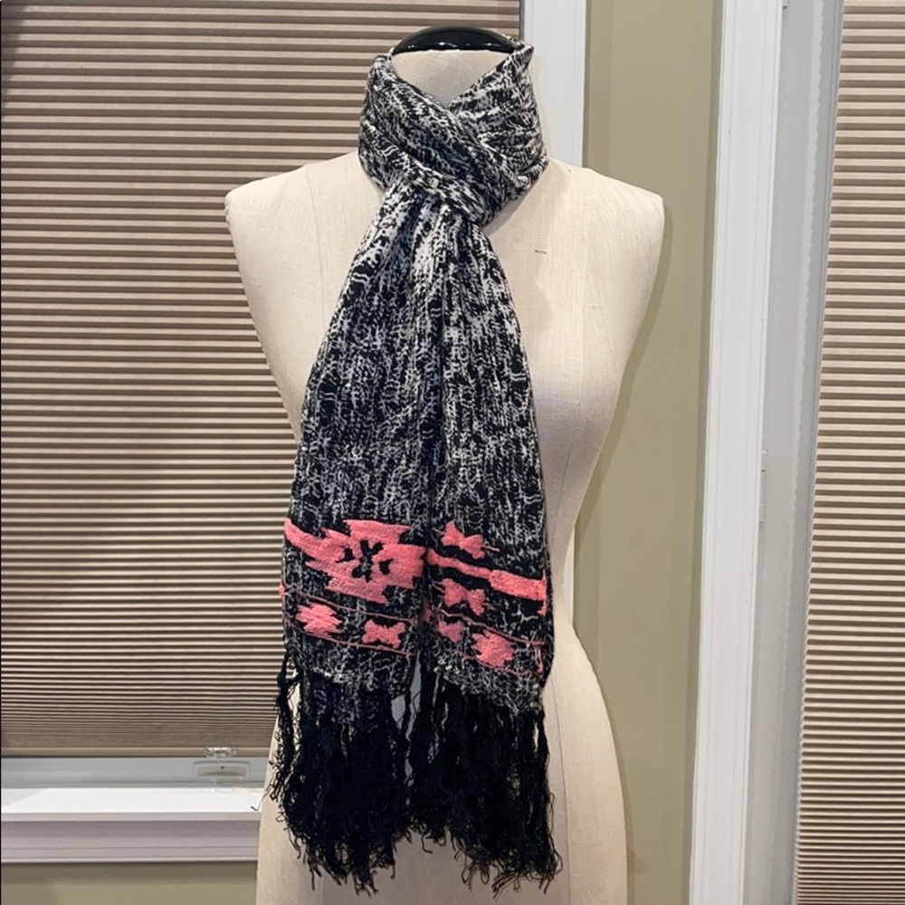 Free People Aztec Embroidered Wrap Scarf